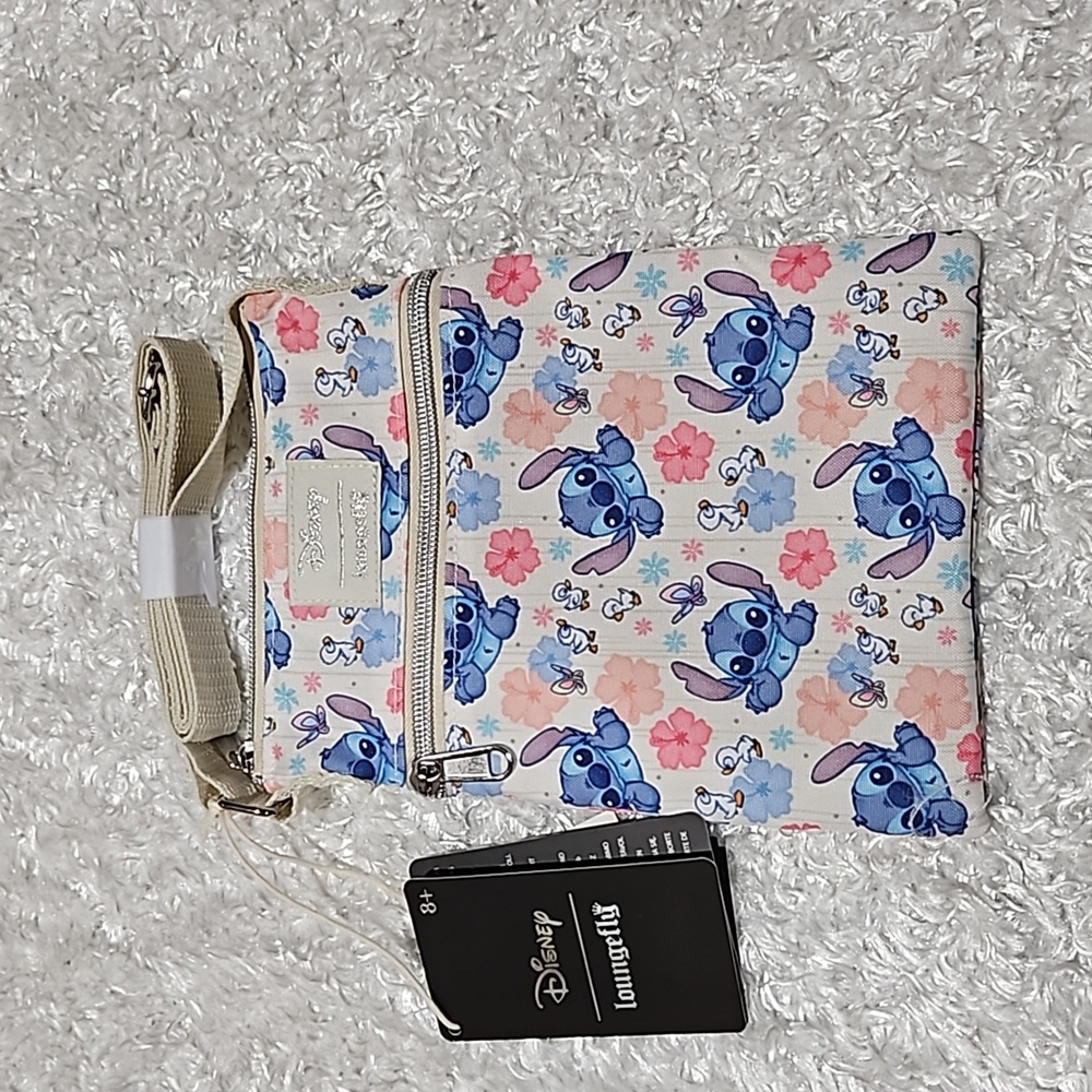 Loungefly Lilo and Stitch Floral Tropical passport crossbody bag